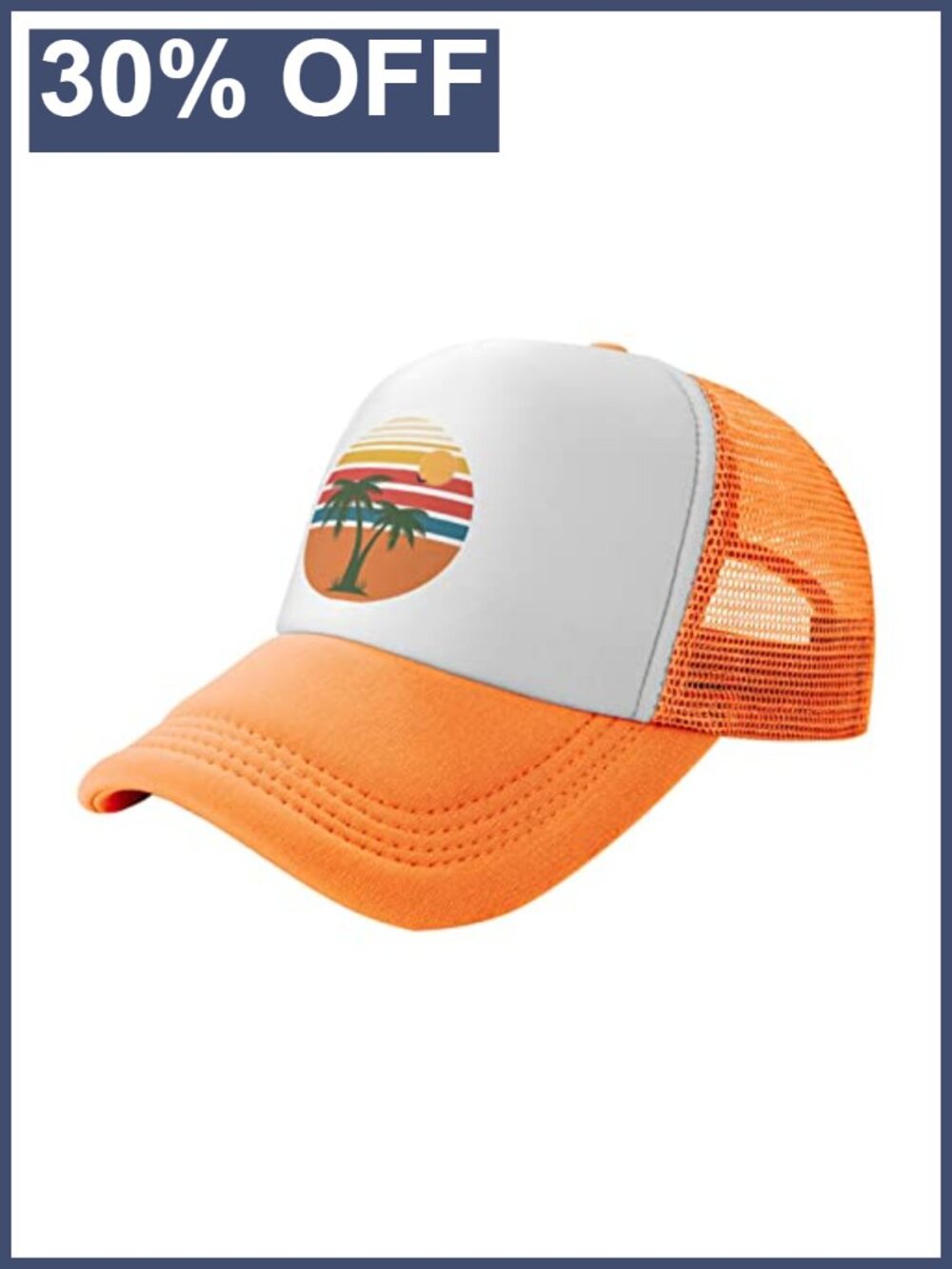 Tropical Palm Tree Mesh Trucker Hat Adjustable Snapback Baseball Cap
